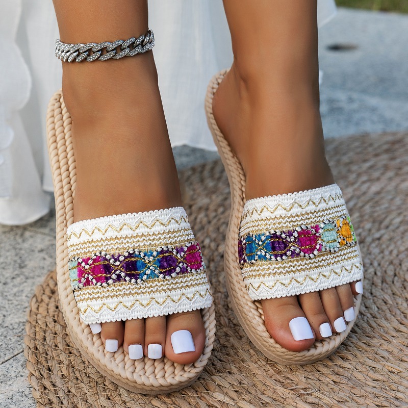 Ethnic Fashion Designer - Women Slippers Outdoor Flat Designer Shoes