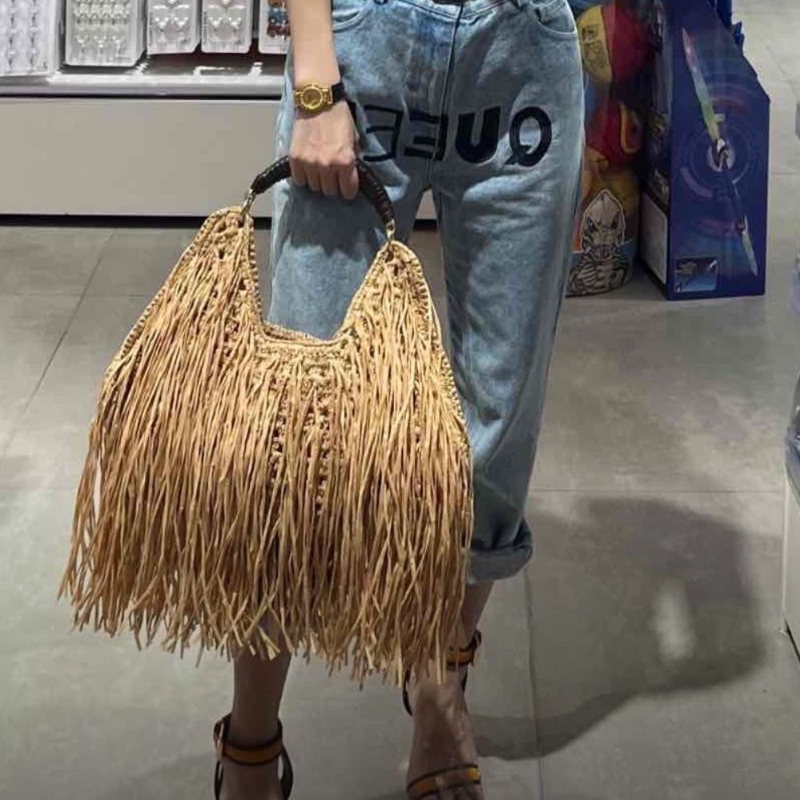 Bohemian Tassel Straw Handbag  - Ethnic Boho Fashion ulasan dan harga