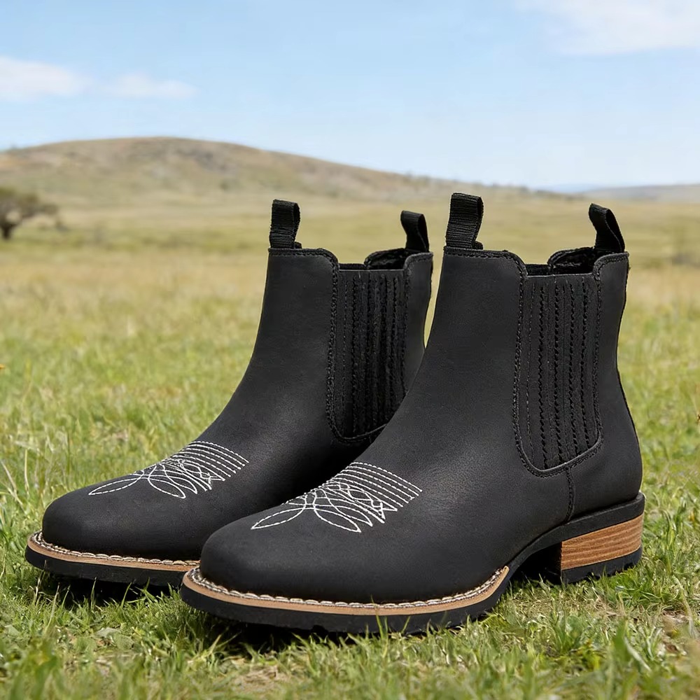 Men's Wide Toe Cowboy Boots Sl - Ethnic Fashion Style ulasan dan harga