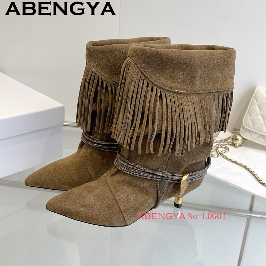 Suede Leather Edge Tassel Desi - Ethnic Fashion Designer ulasan dan harga
