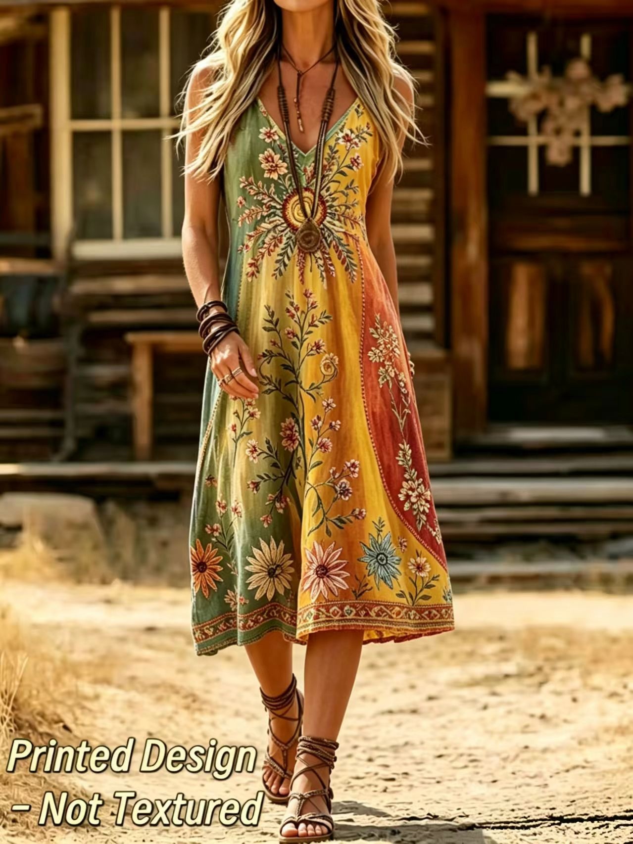 2D Printed Design - Non-Textur - Ethnic Boho Fashion ulasan dan harga