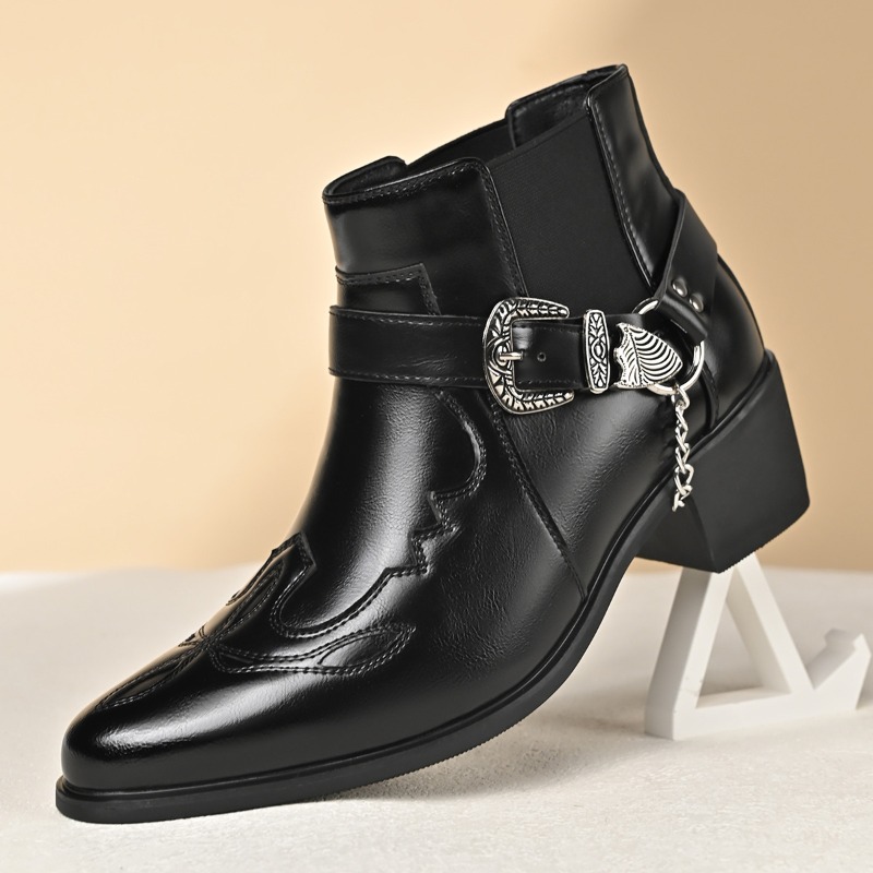 Men's Leather Boots British St - Ethnic Fashion Style ulasan dan harga