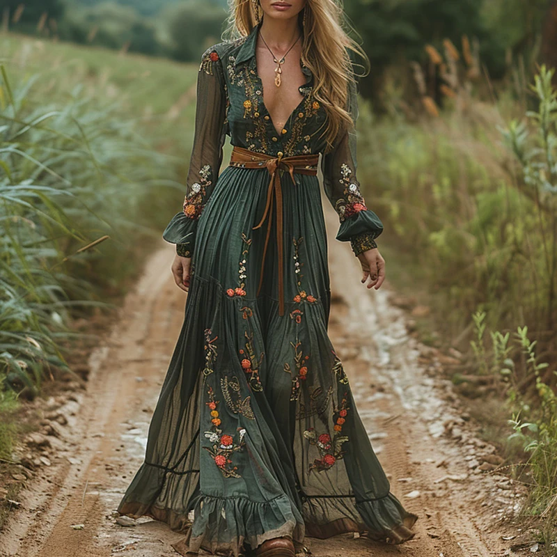 Ethnic Fashion Floral Print Vi - Ethnic Boho Fashion ulasan dan harga