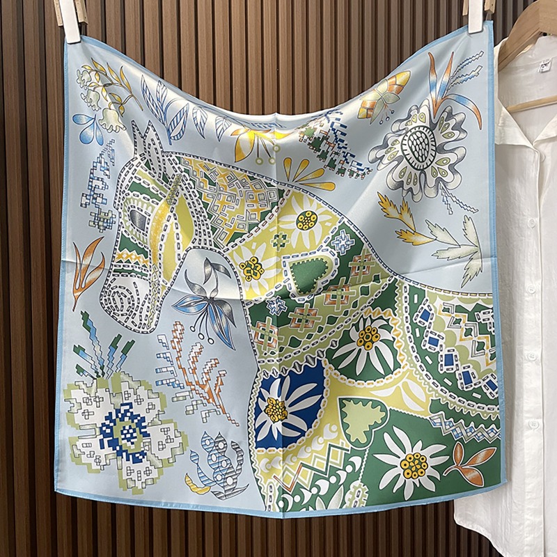 Green Boho Horse Square Scarf  - Ethnic Boho Fashion ulasan dan harga