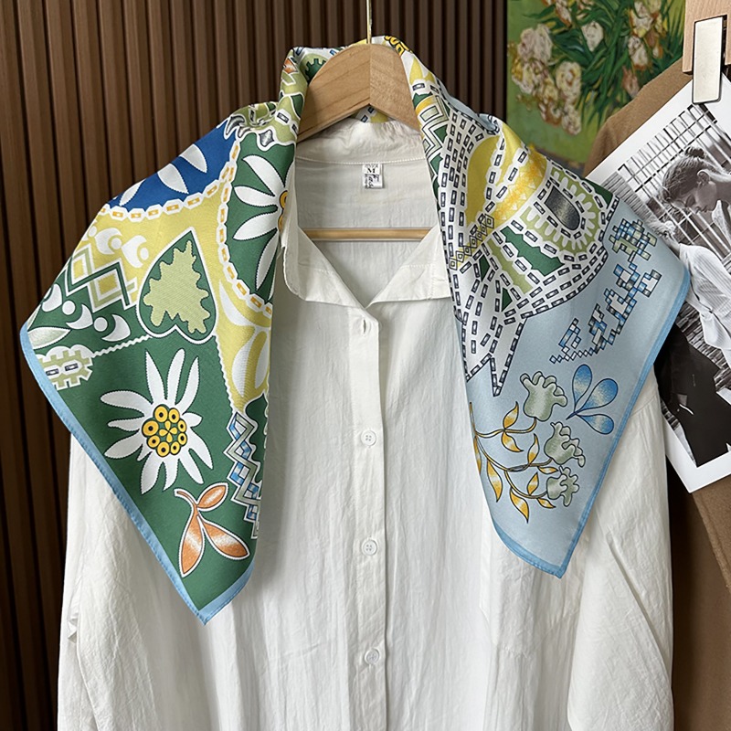 Green Boho Horse Square Scarf  - Ethnic Boho Fashion ulasan dan harga