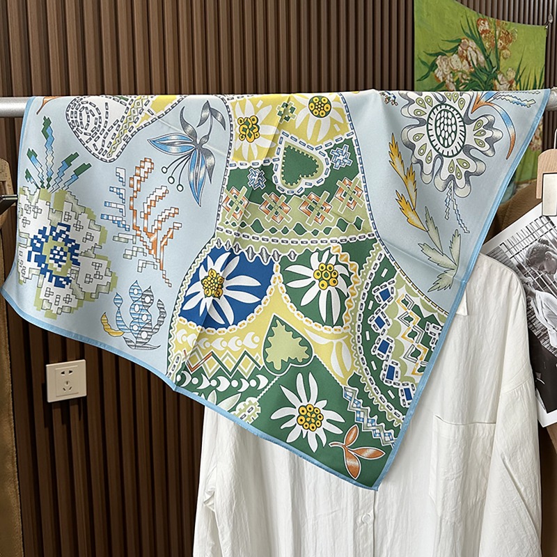 Green Boho Horse Square Scarf  - Ethnic Boho Fashion ulasan dan harga