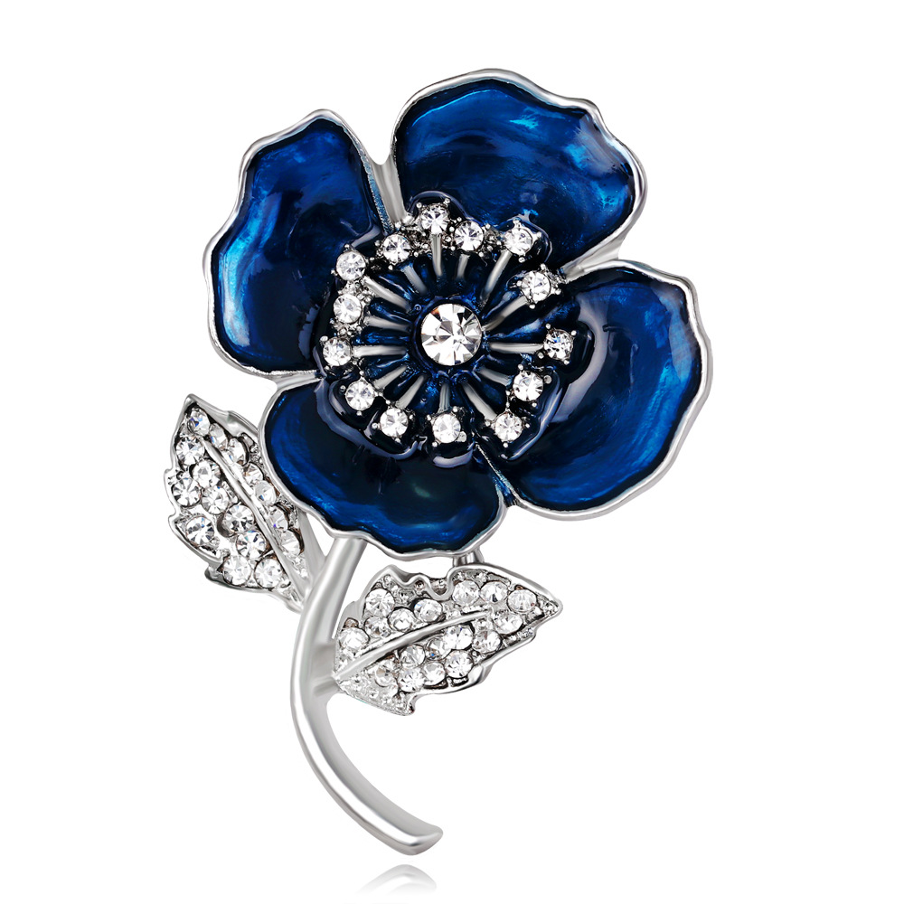 Enameled Red Poppy Flower Broo - Ethnic Fashion Uk ulasan dan harga