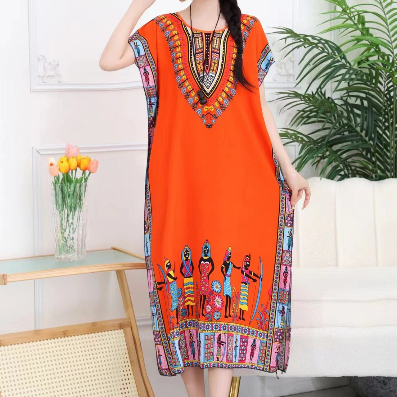 Casual Elegant Bohemian Printe - Ethnic Boho Fashion ulasan dan harga