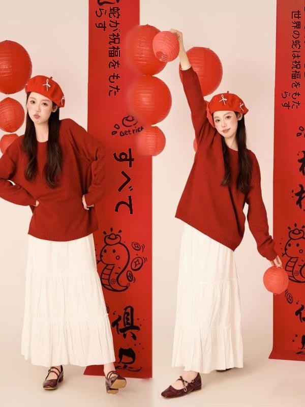 Red Snake Year Theme Sweet Gir - Ethnic Fashion Shoot ulasan dan harga